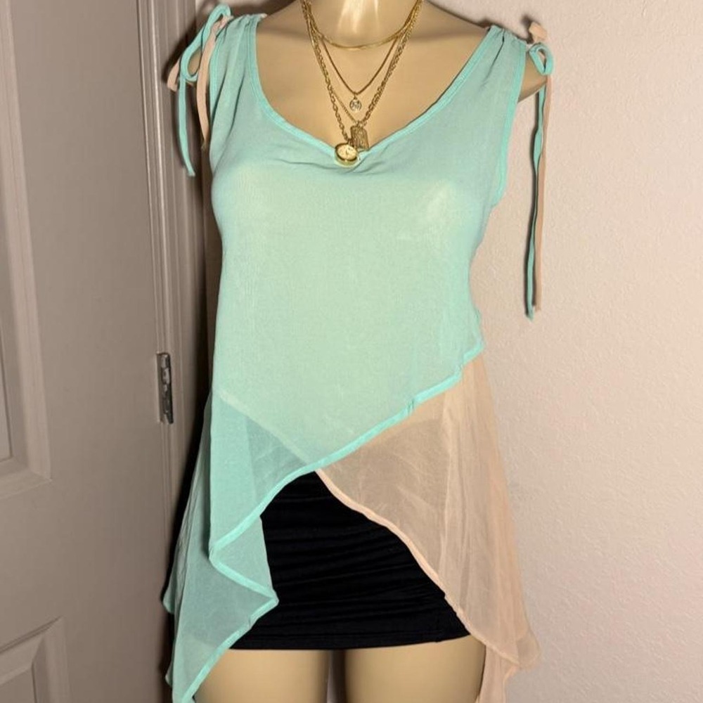Lumi multicoloured/multilayer mesh top